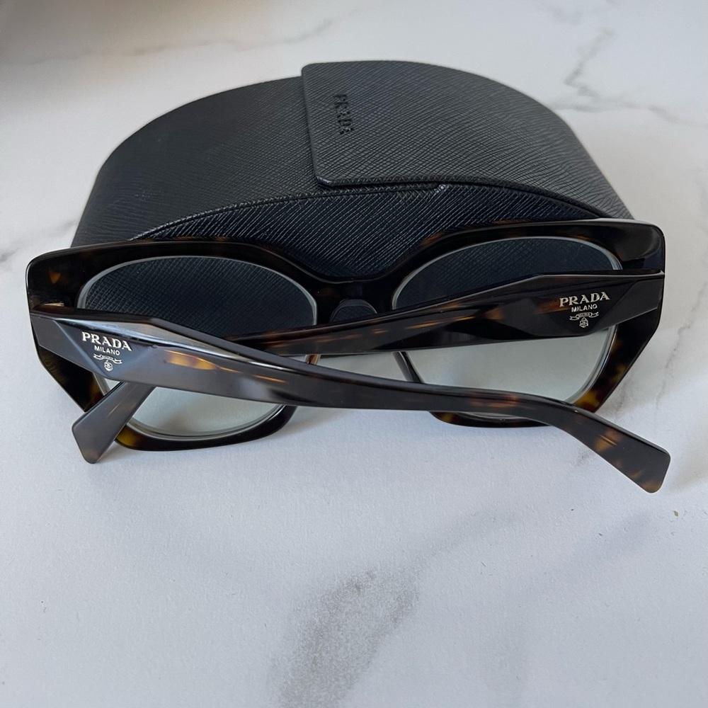 Prada Tortoiseshell Cat-Eye Glasses - Brown/Black - Picture 2 of 9
